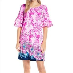 Lily Pulitzer Lula Dress Coral Reef Flamingo Small